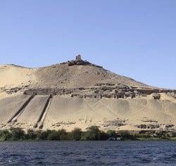 The nobles tombs are located in the west bank of Aswan