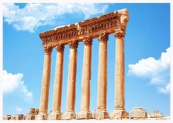 Baalbek, properly Baʿalbek and also known as Balbec, Baalbec or Baalbeck, is a town in the Anti-Lebanon foothills east of the Litani River in Lebanon's Beqaa Valley, about 85 km northeast of Beirut and about 75 km north of Damascus.