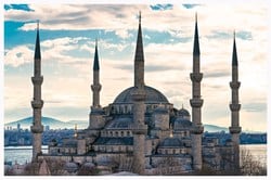 The mosque is popularly known as the Blue Mosque for the blue tiles adorning the walls of its interior