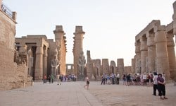 Luxor Temple in the East Bank of Luxor. It was build by the grandfather of King Tut, King Amonhotep III and King Ramses II.