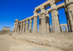 Luxor temple is located 2 miles away from Karnak temple. Luxor temple was built for the God Amun Ra and his wife Goddess Mut.