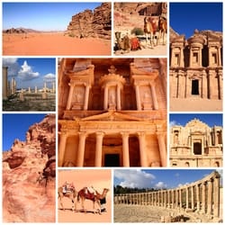 Petra, Jarash and Wadi Rum in Jordan.
