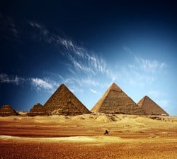 The Great Pyramids of Giza were covered with casing stones. The casing stones were made of highly polished limestone. The ancient Egyptians covered the Great Pyramids with casing stones so it can reflect the sun’s light. The reflected sun’s light with the casing stone made the pyramid shine and look like a jewel. You can see the remaining of the casing stone still in the top of the Great Pyramid.