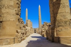 These huge structures were cut from one huge piece of incredibly heavy stone to guide the people to the place of the God. The Obelisks were brought from the granite quarries in Aswan (140 miles south of Luxor).