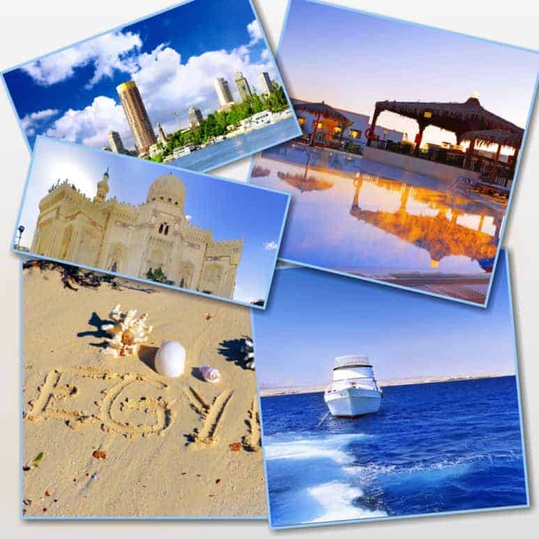 Collage of beautiful Alexandria, Egypt