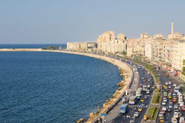 View of Alexandria harbor, Egypt