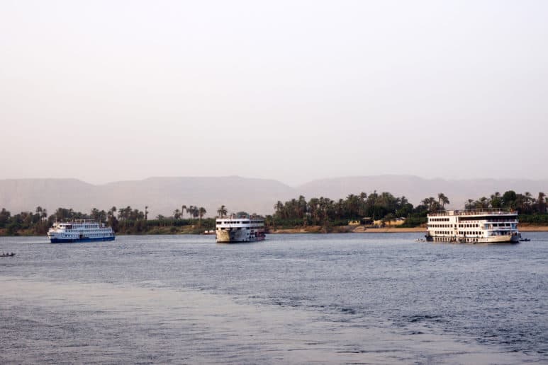 Sailing down the Nile between Luxor and Aswan