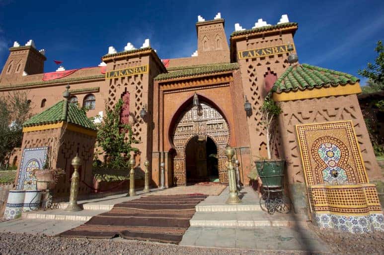 Beautiful riad with mosaic and wood massive door. A stay at one of Riads can't be missed in Morocco imperial cities