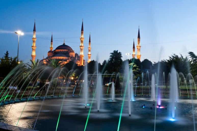 Blue Mosque in Istanbul at night