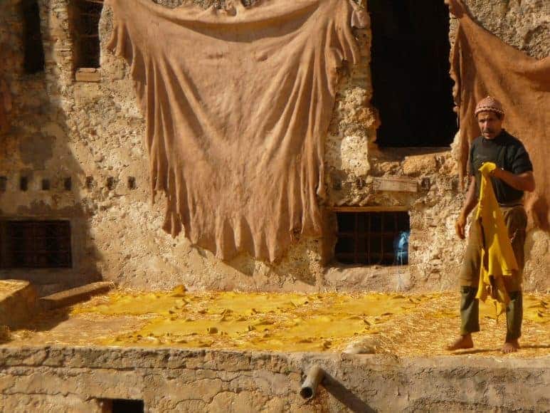 Leather crafting in Marrakesh