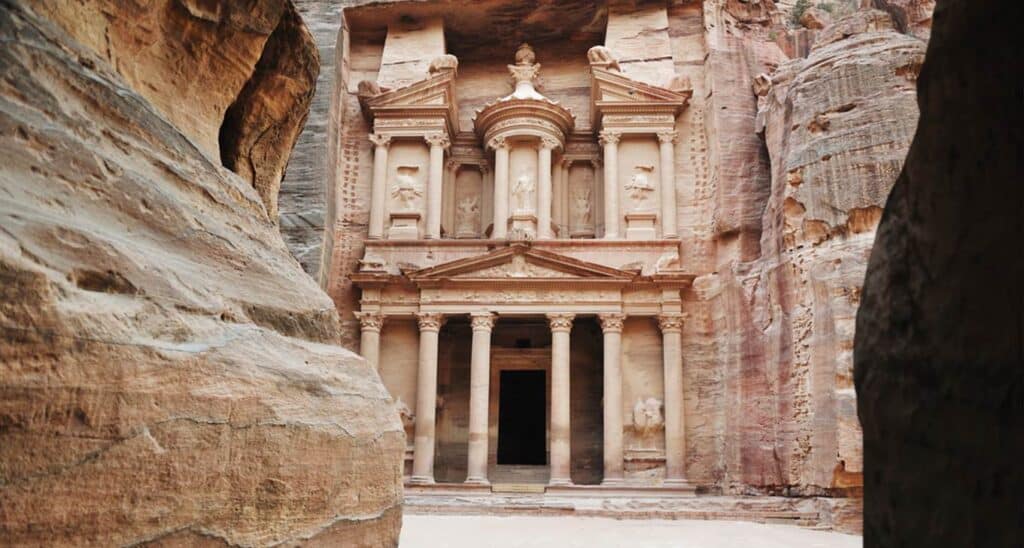 Al Khazneh - The treasury of the ancient city Petra in Jordan