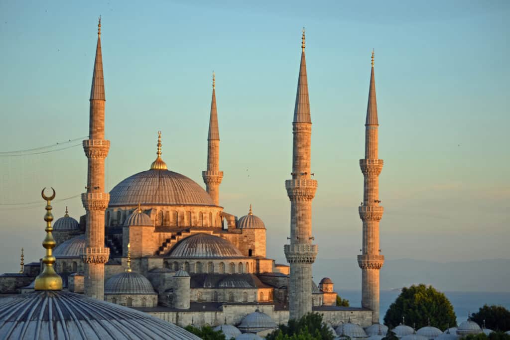 The Blue Mosque Minarets in Istanbul, Turkey